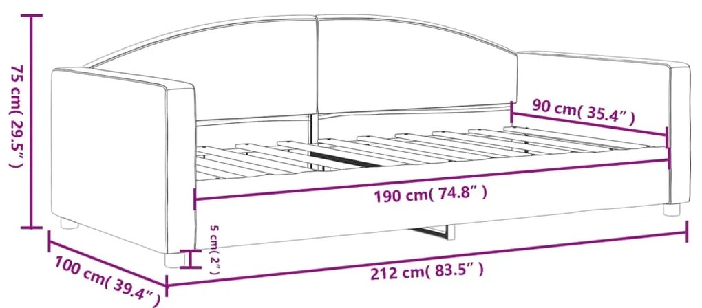 Sofá-cama 90x190 cm tecido preto