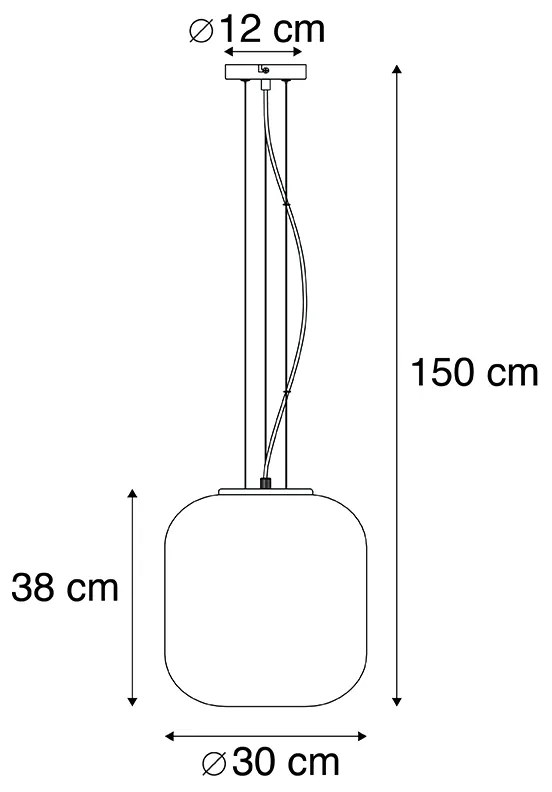 Candeeiro de suspensão Art Deco em latão com vidro rosa - Bliss Art Deco