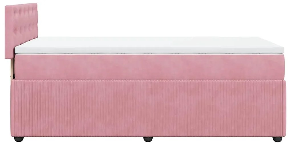 Cama com molas/colchão 90x190 cm veludo rosa