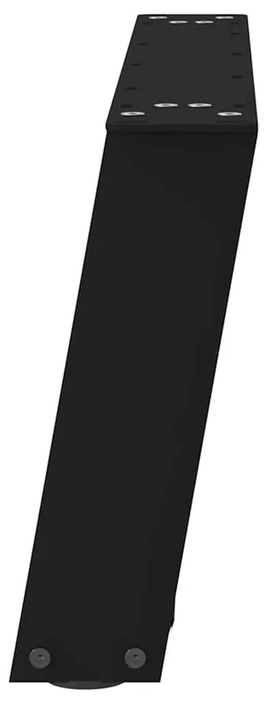 Pés para mesa de centro em formato de U, 2 peças, preto, 70x(30-31) cm
