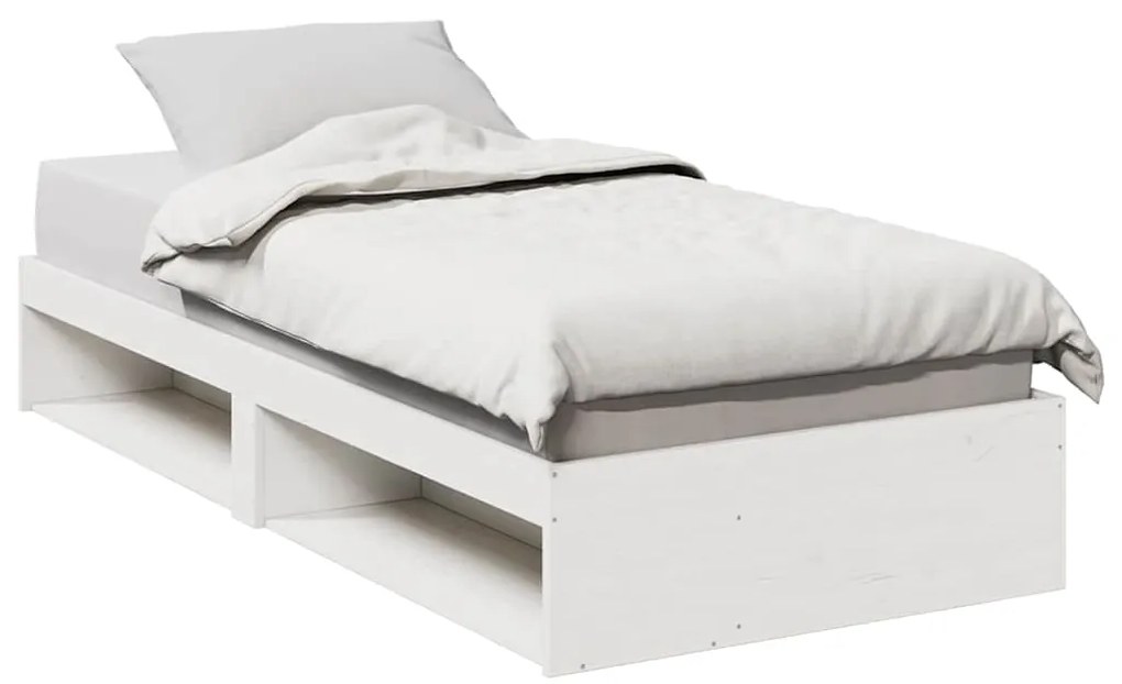 Sofá-cama sem colchão 90x190 cm madeira de pinho maciça branco