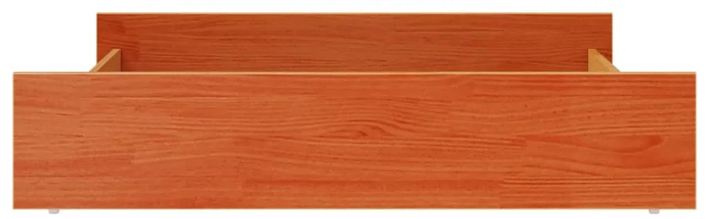 Gavetas para cama 2 pcs madeira de pinho maciça castanho mel