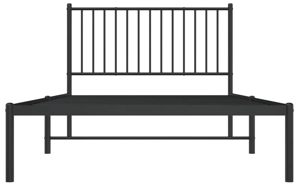 Estrutura de cama com cabeceira 107x203 cm metal preto