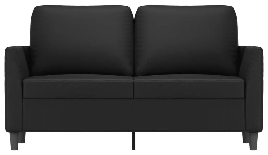 Sofá de 2 lugares 120 cm couro artificial preto