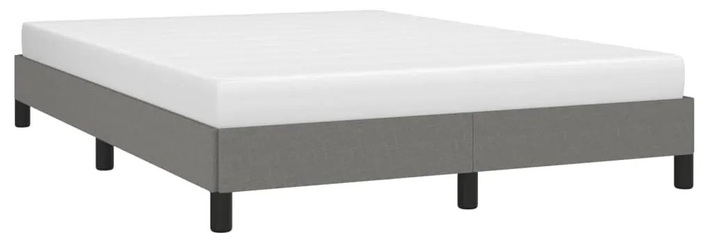 Estrutura de cama sem colchão 140x200 cm tecido cinzento-escuro
