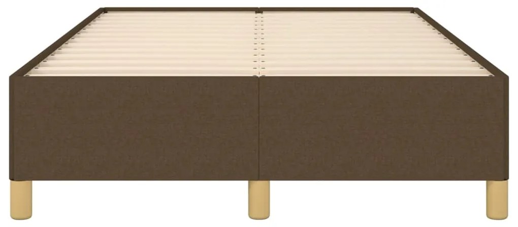 Estrutura de cama sem colchão 120x200 cm tecido castanho-escuro