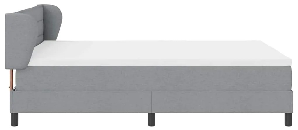 Cama Box Spring com Colchão vidaXL Cinza Claro 140x190 cm Tecido