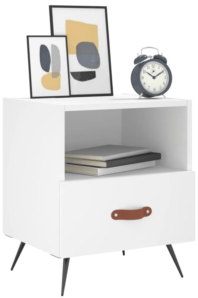 Mesas de cabeceira 2 pcs 40x35x47,5 cm deriv. de madeira branco