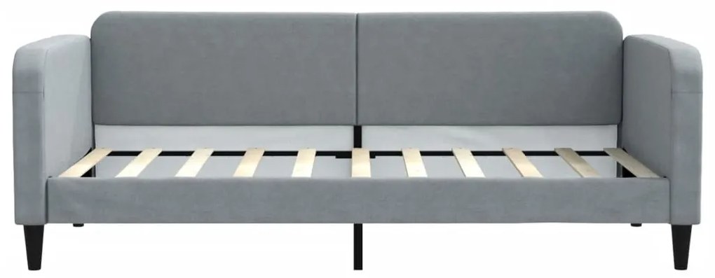 Sofá-cama com colchão 90x190 cm tecido cinzento-claro
