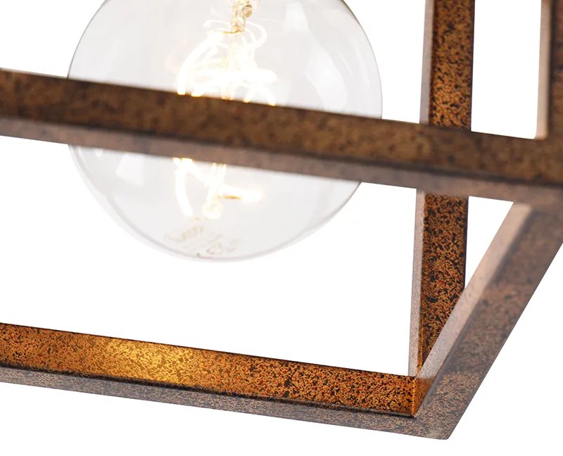Candeeiro de teto industrial castanho ferrugem - Cage Industrial