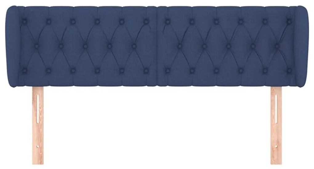 Cabeceira de cama c/ abas tecido 163x23x78/88 cm azul