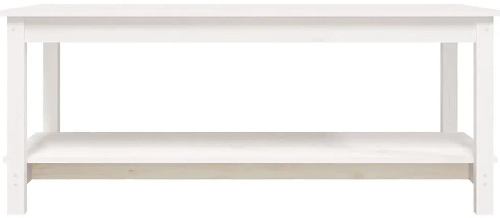 Mesa de centro 110x55x45 cm madeira de pinho maciça branco