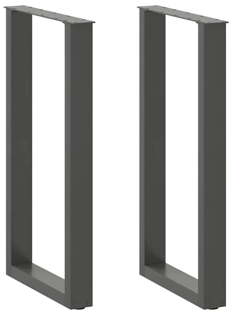 vidaXL Pés para mesa de bar em formato de U, 2 peças, antracite, 50x(90-91) cm, aço
