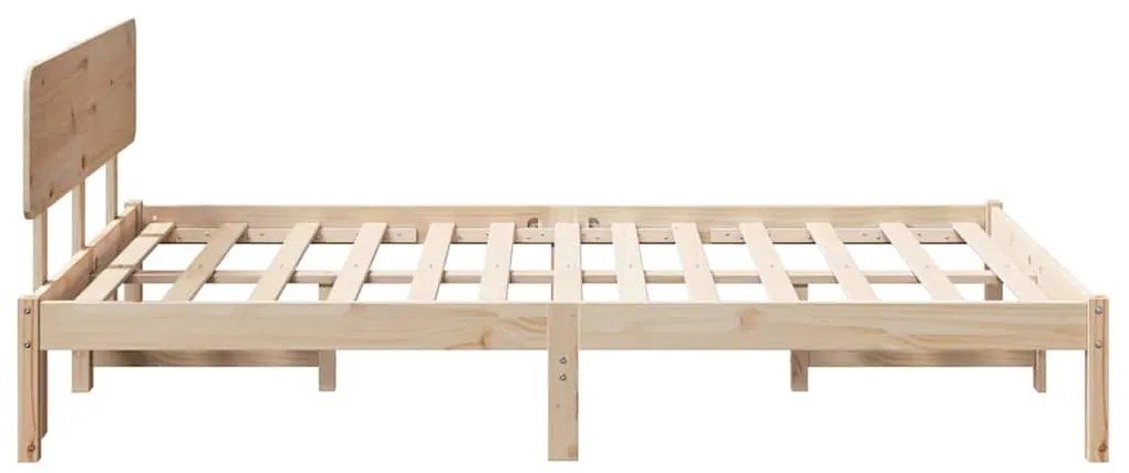 Cama com cabeceira 120x200 cm de madeira de pinho