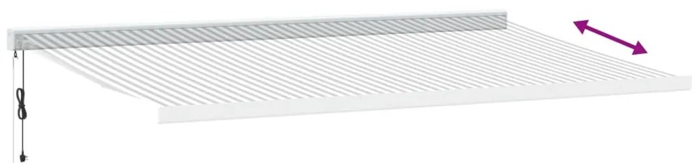Toldo retrátil 5x3 m tecido e alumínio antracite e branco