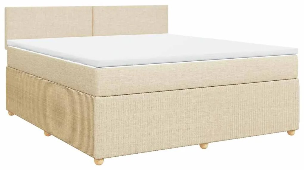 Cama com molas/colchão 180x200 cm tecido cor creme