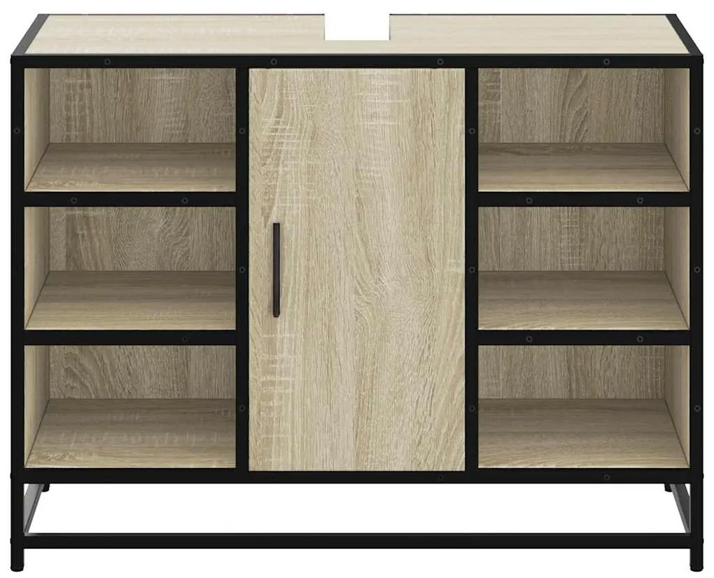 Armário lavatório WC 80x33x60 cm deriv. madeira carvalho sonoma