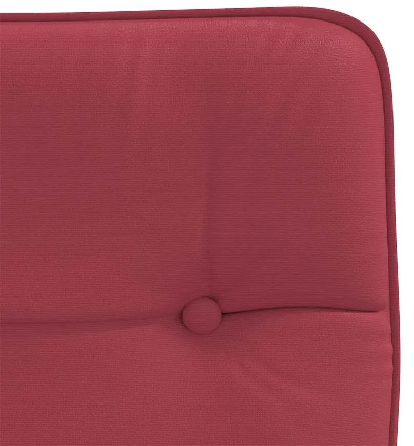 Cadeiras de jantar 4pcs couro artificial vermelho tinto