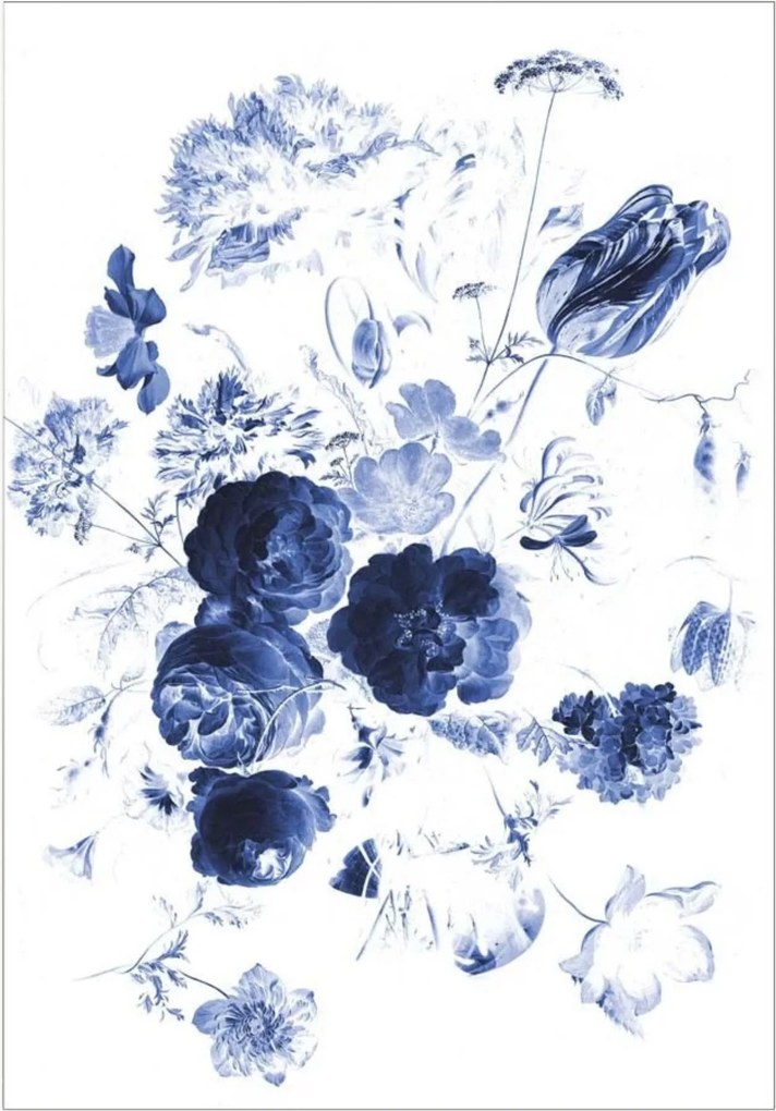 Papel de parede não tecido Royal Blue Flowers I