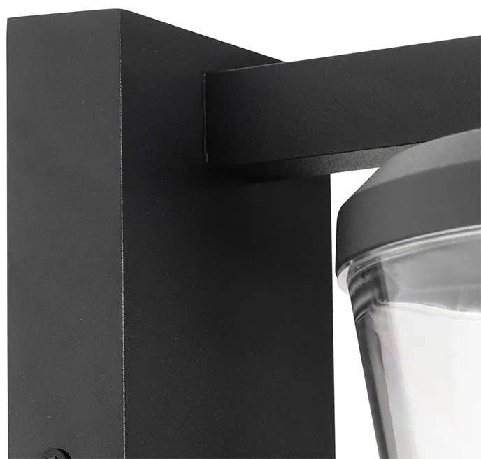 Candeeiro de parede exterior moderno preto IP44 - Joren