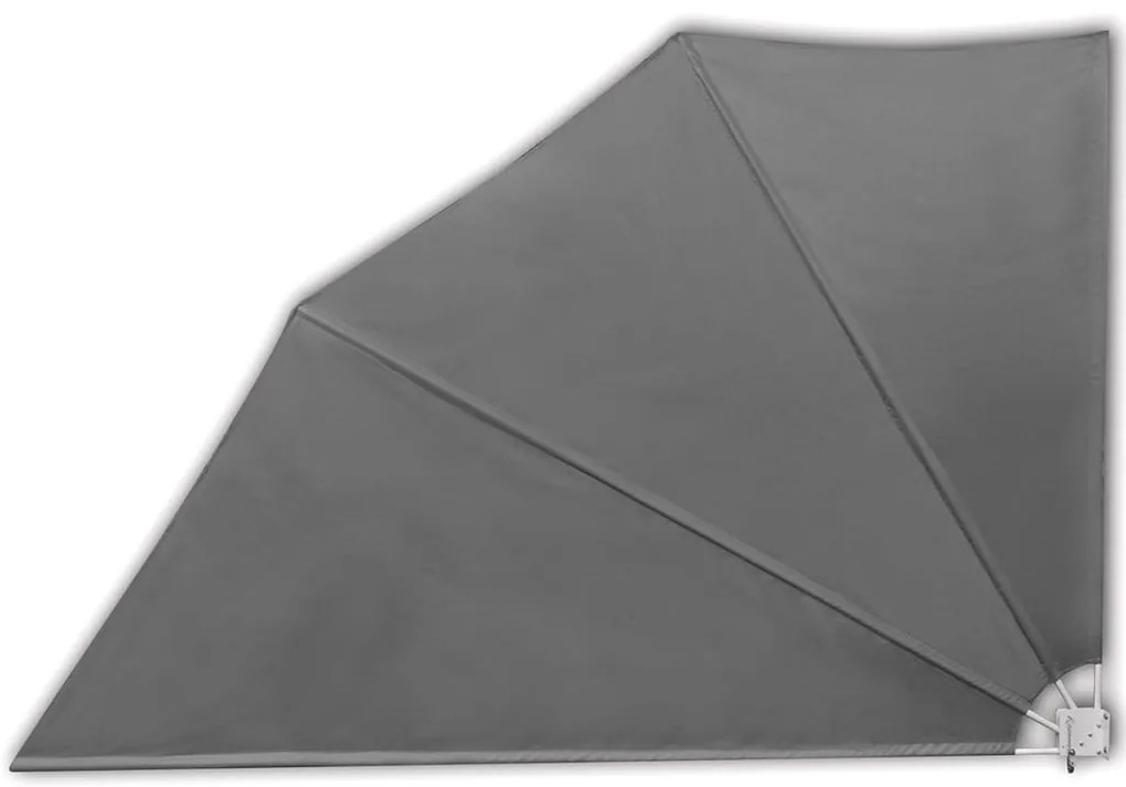 Toldo lateral dobrável para varanda 160x240 cm cinzento