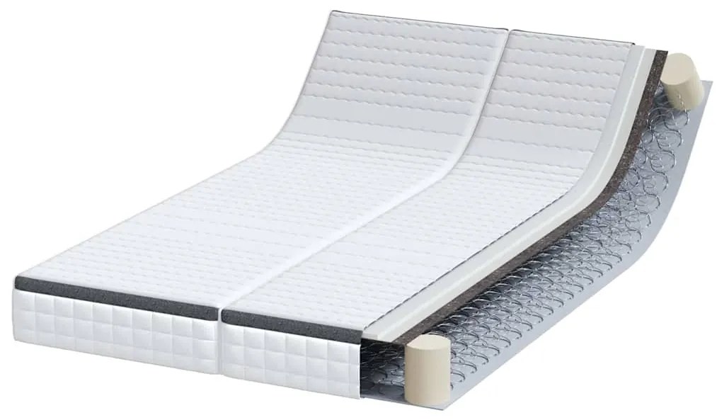 Colchões 2 pcs Branco, Cinza 60 x 200 cm Tecido Tricotado
