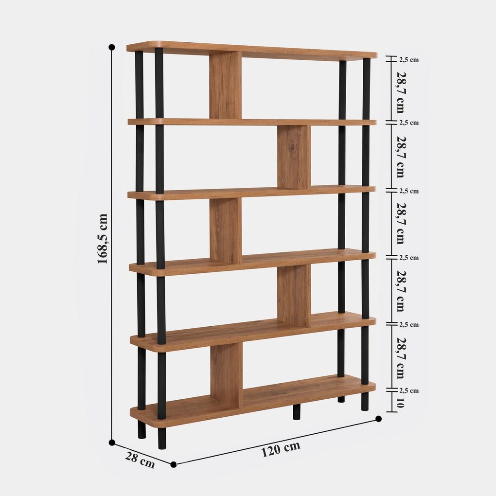 Estante Meta – Preto – 120x168,5x28 cm