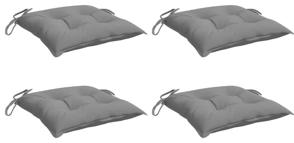 Almofadões de cadeira 4 pcs 40x40x7 cm tecido oxford cinza