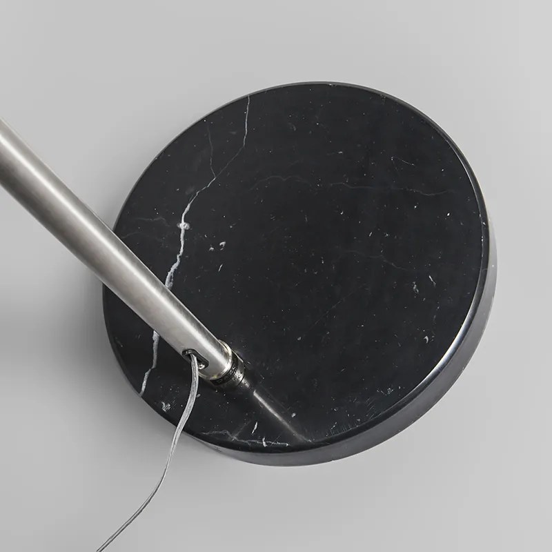 Candeeiro de arco em aço com abajur em tecido preto 50 cm - XXL