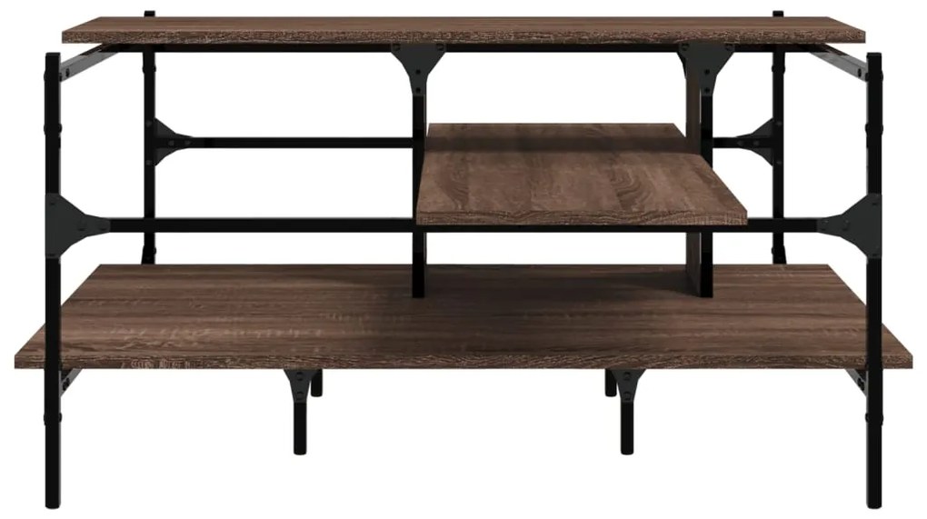 Mesa centro 100x100x48,5 cm derivados madeira carvalho castanho