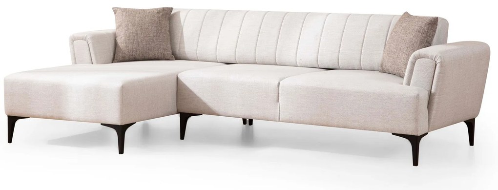 Sofá-cama de canto Hamlet – Ecru – 140x270 cm