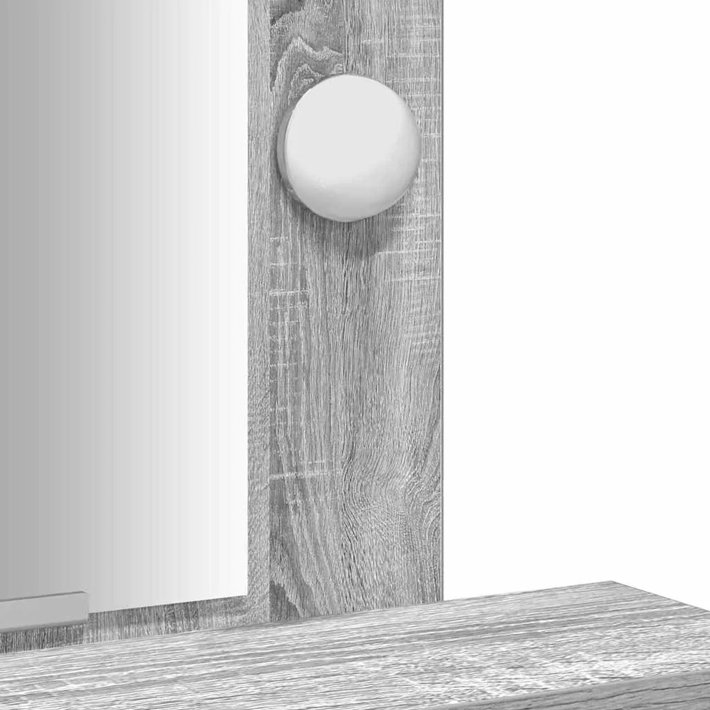 Mesa de maquilhagem vidaXL com luzes LED cinzento sonoma 50x41x140 cm