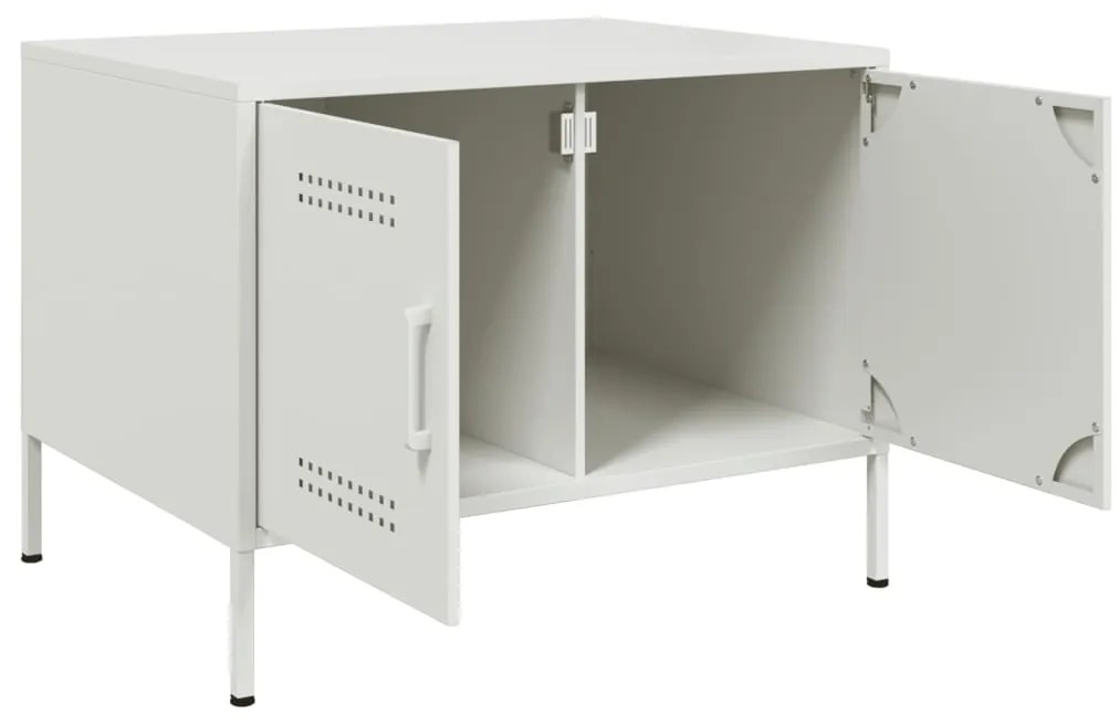 Mesa de centro 68x50x50,5 cm aço branco