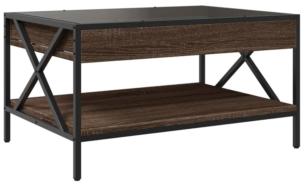 Mesa de centro luzes LED Infinity 70x50x38 cm carvalho castanho