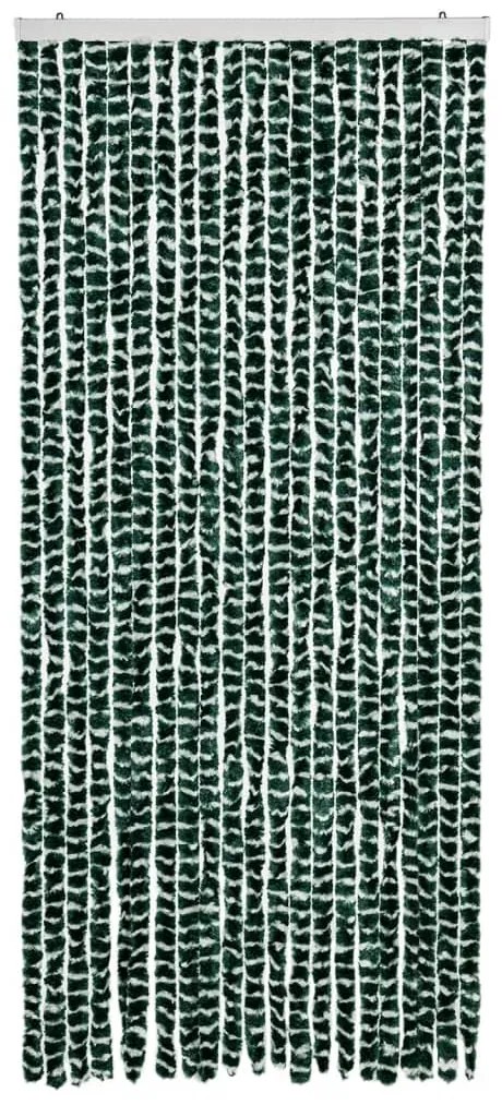 Cortina anti-insetos 90x200 cm chenille verde e branco
