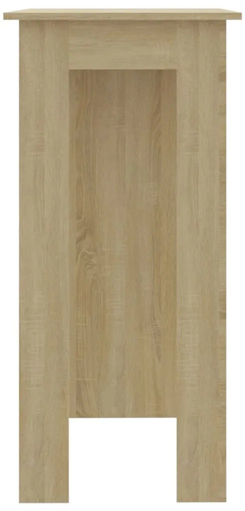 Mesa de bar c/ prateleiras derivados de madeira carvalho sonoma