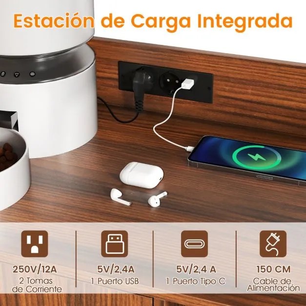 Móvel ocultos para gatos com estação de carregamento integrada tapete arranhador e casa de banho para animais de estimação 80 x 40 x 132 cm castanho