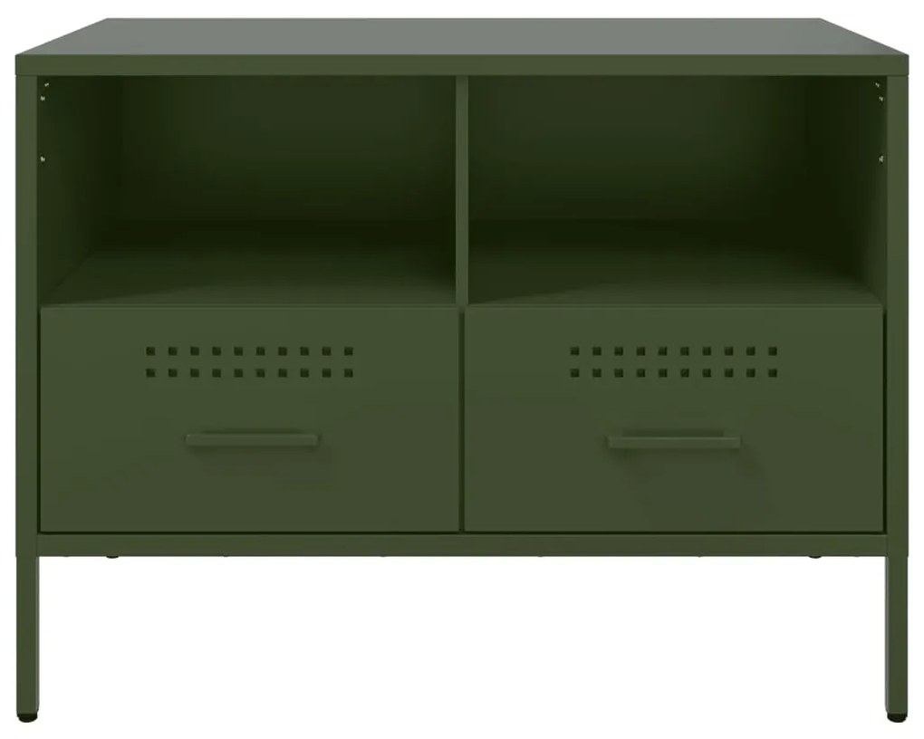 Móveis de TV 2 pcs 68x39x50,5 cm aço verde-azeitona