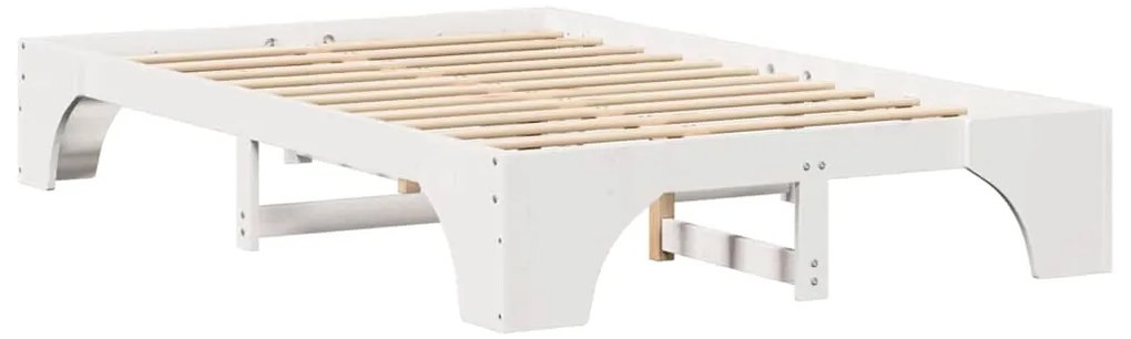 Cama Branca 140x190 cm em Madeira de Pinho Sólido