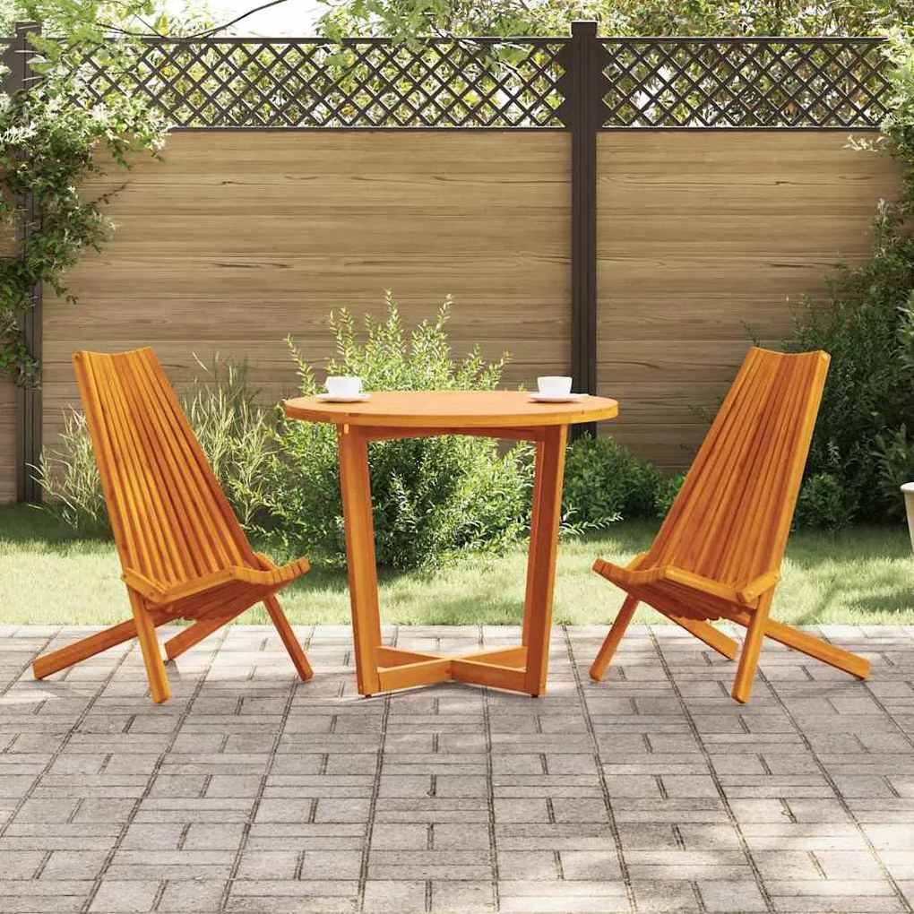 vidaXL Cadeiras de jardim dobráveis 2 pcs Castanho 56 x 69 x 84 m