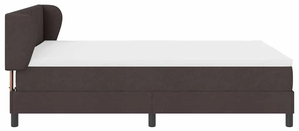 Cama Box Spring com Colchão Castanho 160x200 cm em Tecido