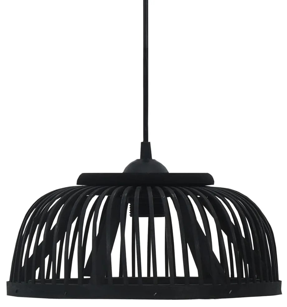 vidaXL Candeeiro suspenso semicircular 40 W 34x14,5 cm E27 bambu preto