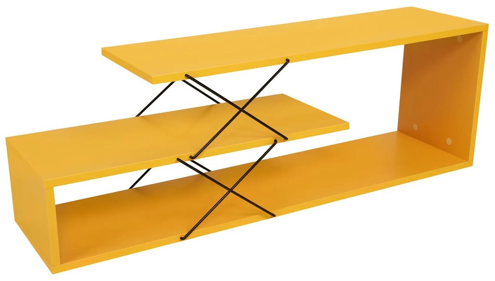Móvel TV Zigzag – Amarelo – 120x40x30 cm