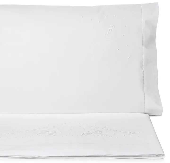 Jogo de lençóis bordados da lixa - 100% algodão percal 200 fios: Cama 150cm - 1 lençol ajustable 150x200+30 cm + 1 lençol superior 240x300 cm + 2  fronhas 50x70 cm