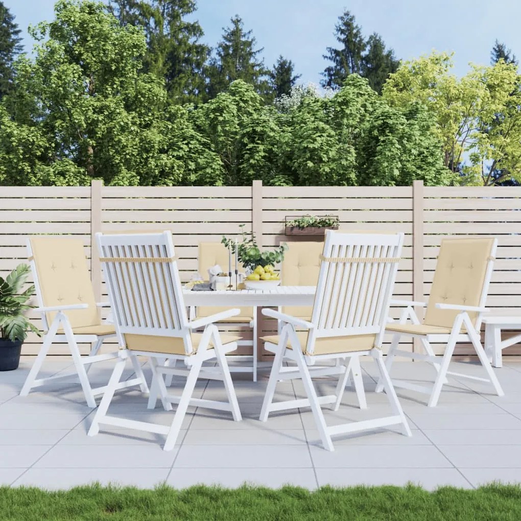 vidaXL Almofadões para cadeiras altas de jardim 6 pcs tecido bege