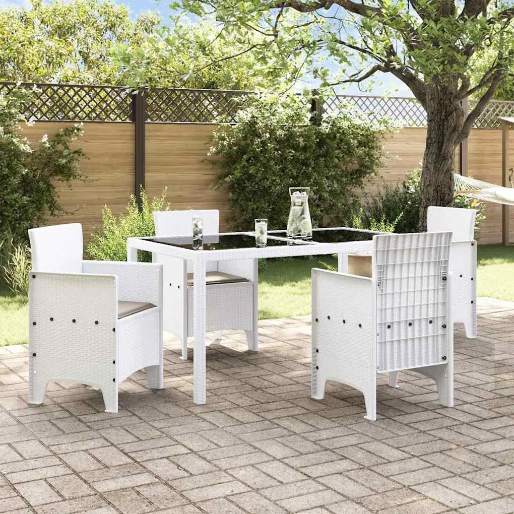 Cadeiras de jardim com almofadas 4 pcs Branco 53 x 49 x 85 cm