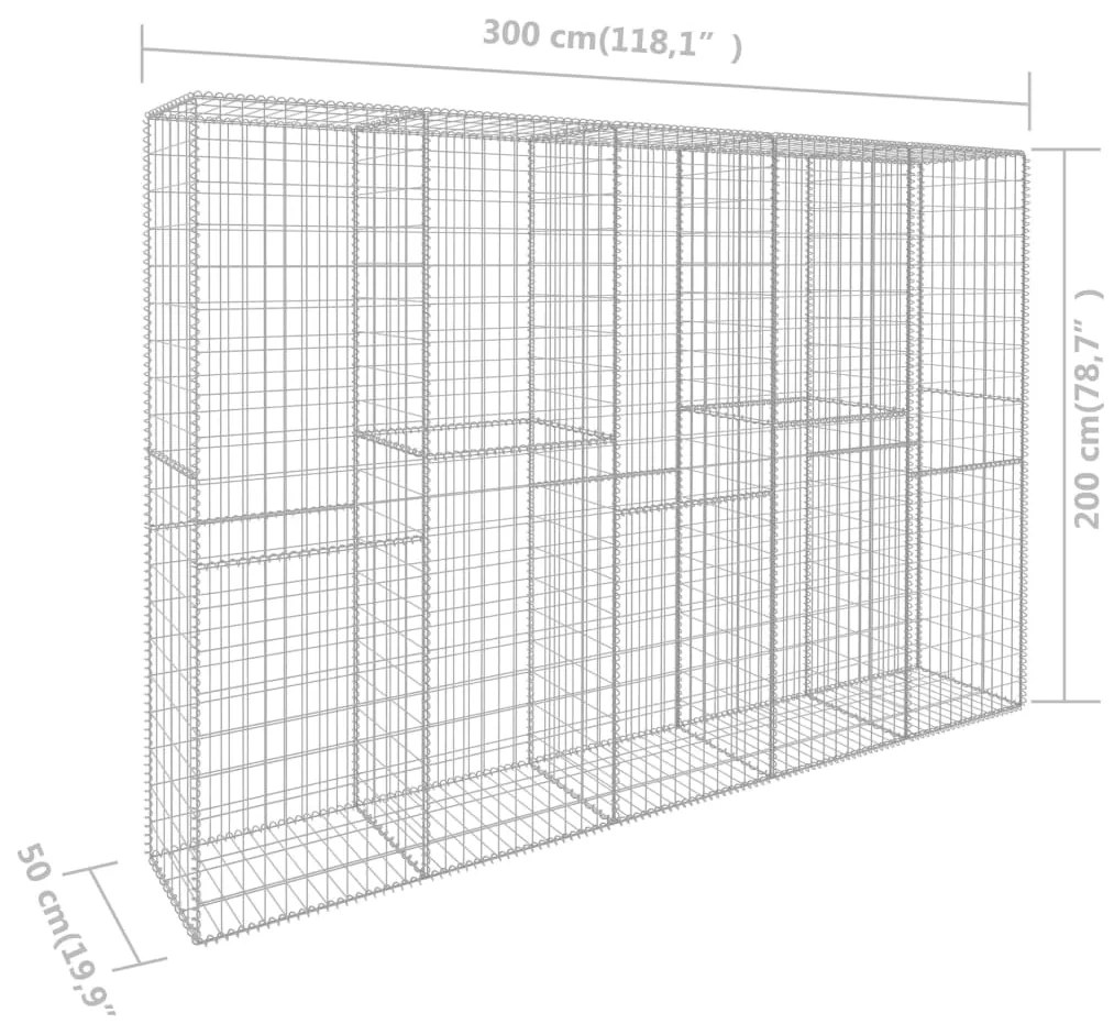 Muro gabião com tampa aço galvanizado 300x50x200 cm