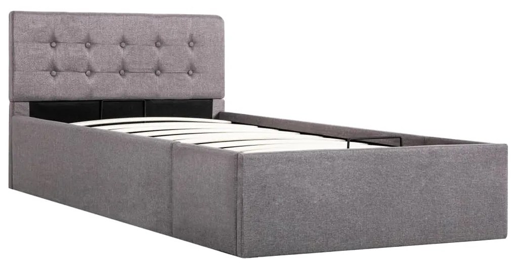 Cama hidráulica c/ arrumação 100x200cm tecido cinza-acastanhado