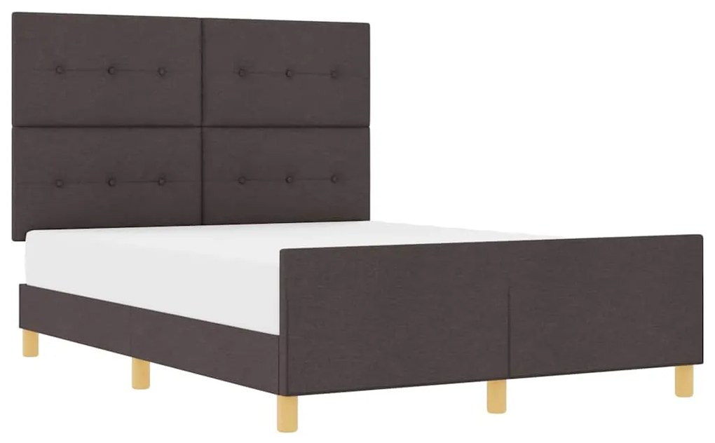 Estrutura de Cama vidaXL Castanho 140x200 cm Tecido