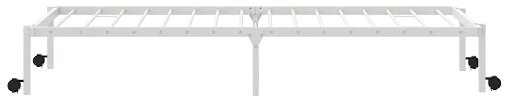 Estrutura de cama sem colchão Dobrável 75x190 cm aço branco